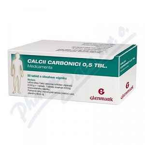 Calcii Carbonici 0.5 tablety MVM perorální tablety neobalená forma přípravku 50 x 0.5 g