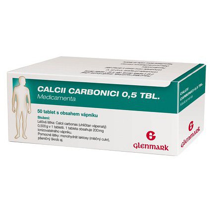 Calcii Carbonici 0.5 tablety MVM perorální tablety neobalená forma přípravku 50 x 0.5 g