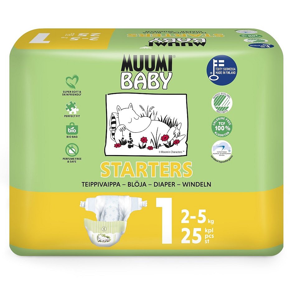 MUUMI Baby Newborn 25 ks (2-5 kg) – jednorázové pleny