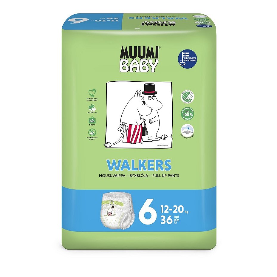 MUUMI Walkers Junior 36 ks (12-20 kg) – jednorázové pleny