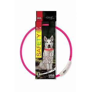 Obojek Dog Fantasy Světelný Usb Růžový 65cm 1ks