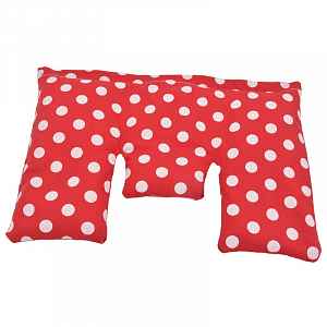 Torf-Ziegler Krční polštářek s třešňovými peckami, červený - bílý puntík velký, 40 x 25 cm