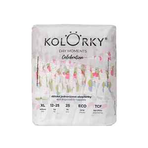 KOLORKY DAY MOMENTS Celebration vel. XL 12-25 kg jednorázové eko plenky 25 ks