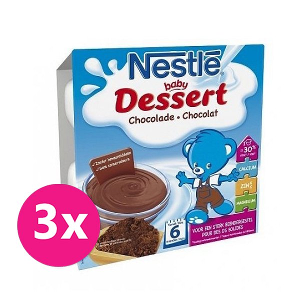 3x NESTLÉ Baby Dessert kakaový (4x100 g)