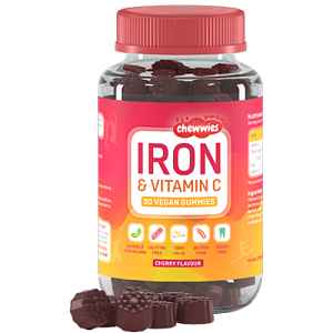 Chewwies Iron & Vitamin C (železo a vitamín C), třešeň, 30 gumových bonbónů