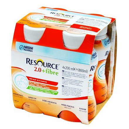 Resource 2.0 kcal Fibre Meruňkový perorální roztok 4 x 200 ml