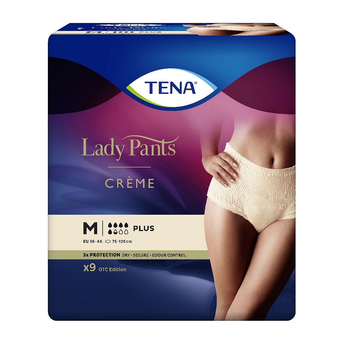 Tena Lady Pants Plus Creme Medium inkontinenční kalhotky 9 ks