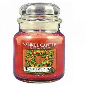 Yankee Candle Red Apple Wreath vonná svíčka Classic střední 411 g