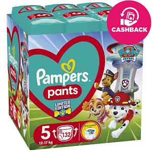 PAMPERS Pleny kalhotkové Active Baby Pants Paw Patrol vel. 5 (132 ks) 12-17 kg