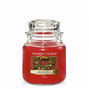 Yankee Candle Red Apple Wreath vonná svíčka Classic střední 411 g