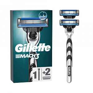 Gillette Mach 3 holící strojek + 2 hlavice