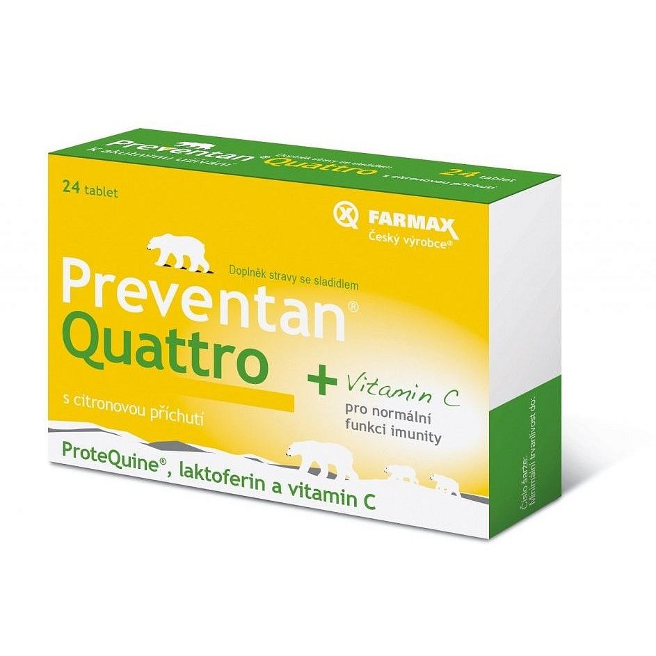 Preventan Quattro s citronovou příchutí 24 tablet