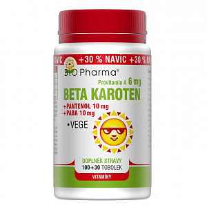 Beta Karot.6mg+Pantenol 10mg+PABA 10mg tob.100+30