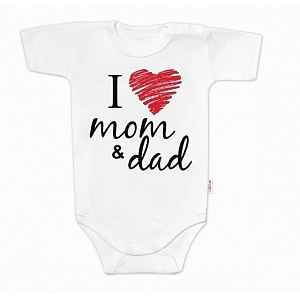 Baby Nellys Body krátký rukáv  I love mom & dad, unisex vel.  86
