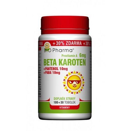 Beta Karot.6mg+Pantenol 10mg+PABA 10mg tob.100+30