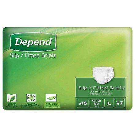 Depend plenkové kalhotky Slip Super L 15ks