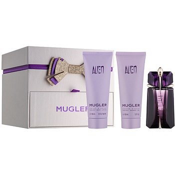 Mugler Alien dárková sada XIII.  parfémovaná voda 60 ml + tělové mléko 100 ml + sprchový gel 100 ml