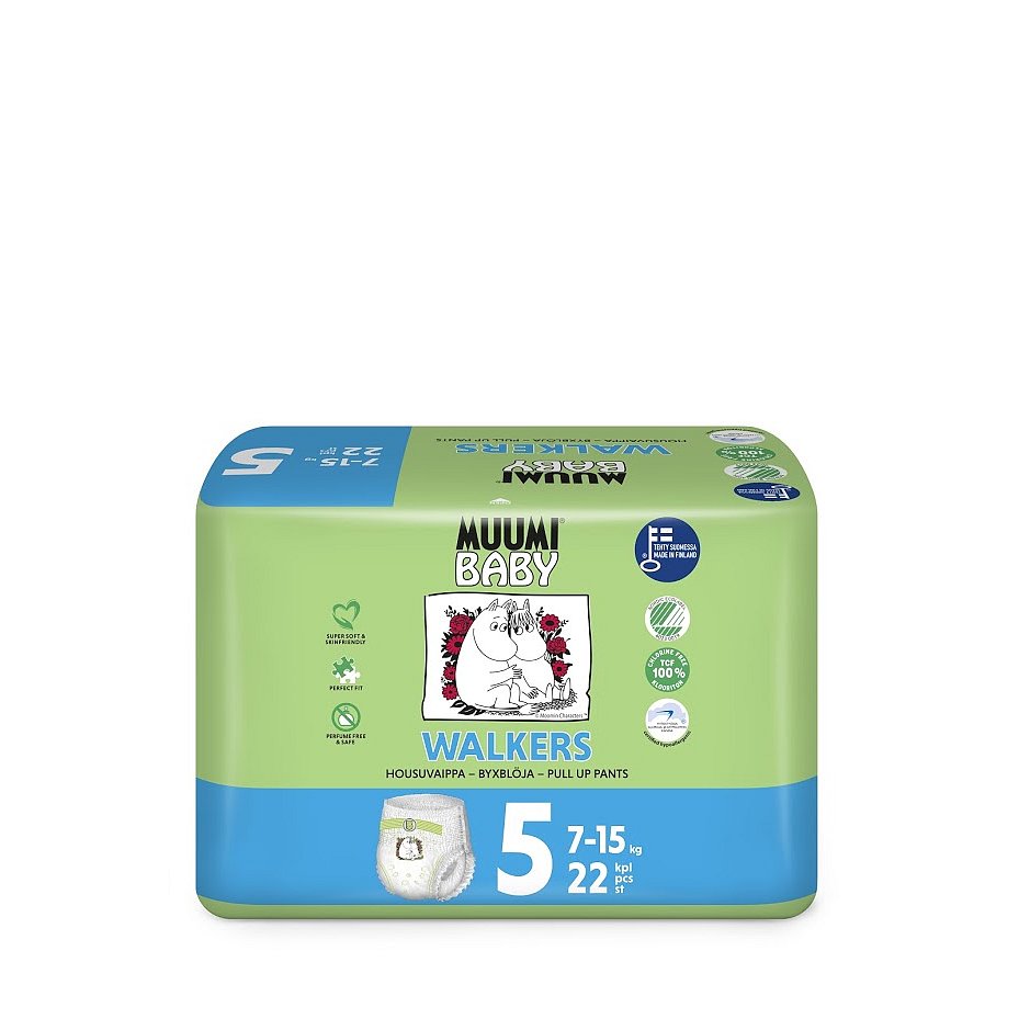 MUUMI Walkers Maxi+ 22 ks (7-15 kg) – jednorázové pleny