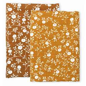 A Little Lovely Company Mušelínové plenky,  blossom - caramel - 2 ks