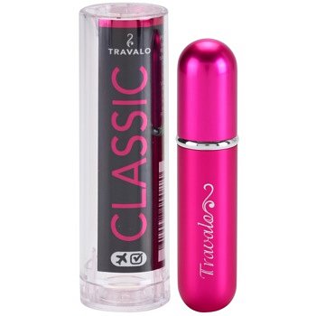 Travalo Classic Black plnitelný rozprašovač parfémů unisex Hot Pink 5 ml