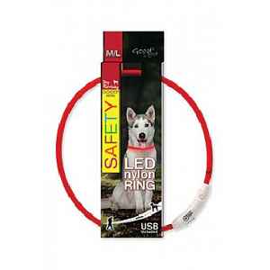 Obojek Dog Fantasy Světelný Usb červený 65cm 1ks