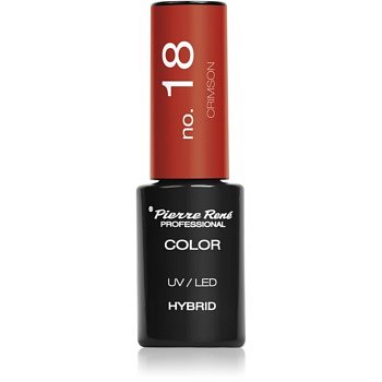 Pierre René Nails Hybrid gelový lak na nehty s použitím UV/LED lampy odstín No. 18 Crimson 6 ml