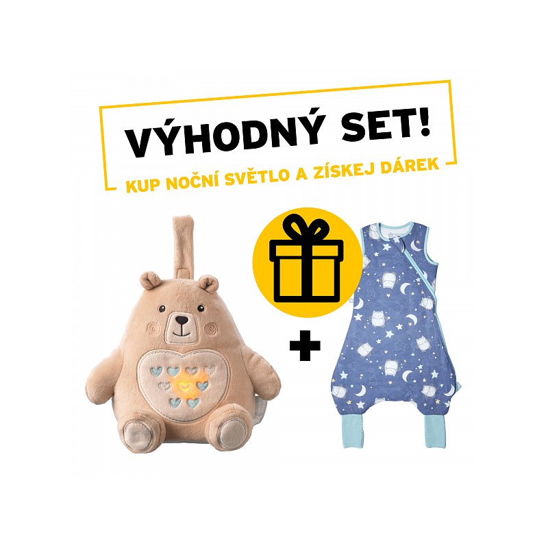 Tommee Tippee Noční světlo s hudbou Grofriend Bennie the Bear + dárek