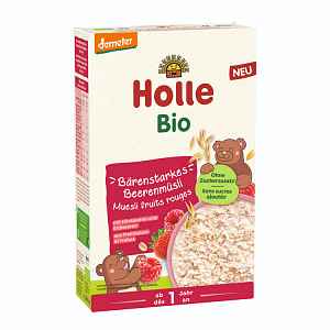 HOLLE BIO Müsli s kousky jahod a malin pro děti od 12. měsíce, 200 g