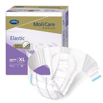 KALHOTKY ABSORPČNÍ MOLICARE PREMIUM ELASTIC EXTRA-LARGE BOKY 140-175CM,3591ML,14KS