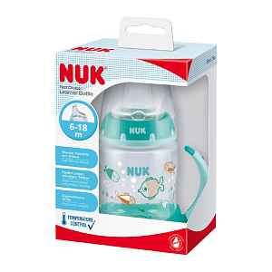 NUK FC lahvička na učení s kontrolou teploty 150 ml tyrkysová