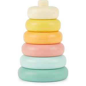 Bieco Silicone Stacking Tower Tropical Vibes nasazovací kroužky 12 m+ 6 ks