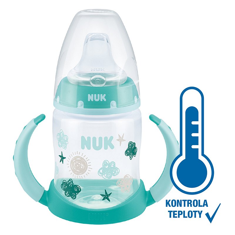 NUK FC lahvička na učení s kontrolou teploty 150 ml tyrkysová