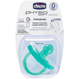 CHICCO Dudlík celosilikonový Physio Soft 6-12m, modrý