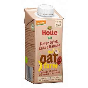 HOLLE BIO Nápoj ovesný Oat Farm s kakaem a banánem pro děti od 12. měsíce, 200 ml