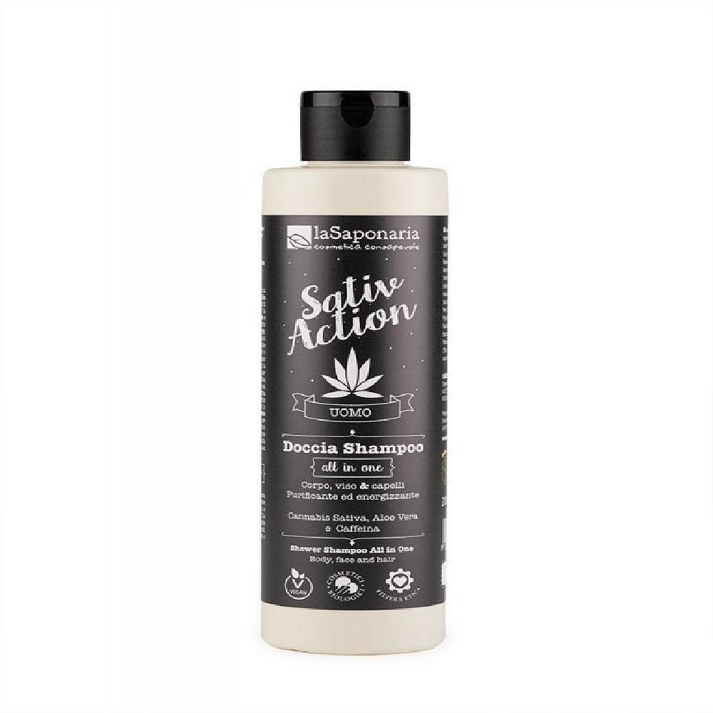 LA SAPONARIA Pánský sprchový gel a šampon s konopím 2v1 BIO 200 ml