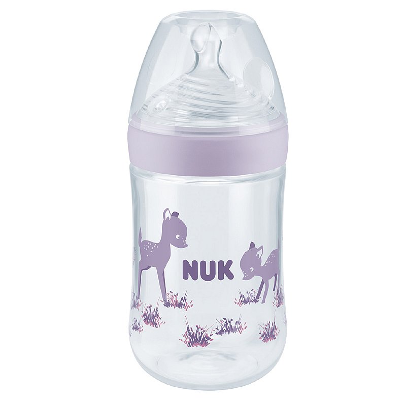 NUK Nature Sense láhev s kontrolou teploty 260 ml fialová