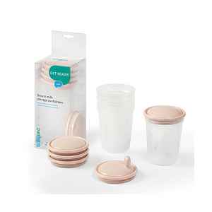 BABYONO Nádoby na skladování a mrazení potravin 4 kusy béžové