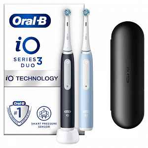 Oral-B iO Series 3 Duo Black+Blue magnetický kartáček 2 ks - 100 dní na vyzkoušení zboží