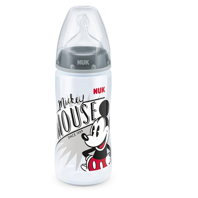 NUK FC+ láhev MICKEY s kontrolou teploty, 300ml šedá