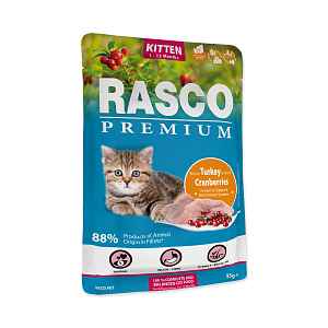 Rasco Premium Kitten krůta s brusinkou kapsička 85 g