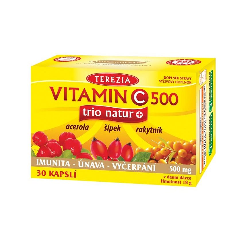 Terezia Vitamin C 500 mg TRIO NATUR+ 30 kapslí