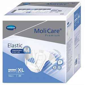 KALHOTKY ABSORPČNÍ MOLICARE PREMIUM ELASTIC EXTRA-LARGE BOKY 140-175CM,2762ML,14KS