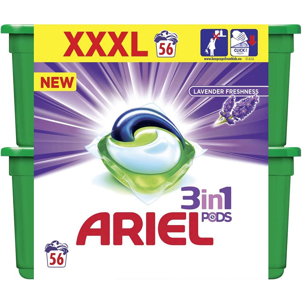 ARIEL Lavender Freshness Kapsle na praní 3v1 56 dávek