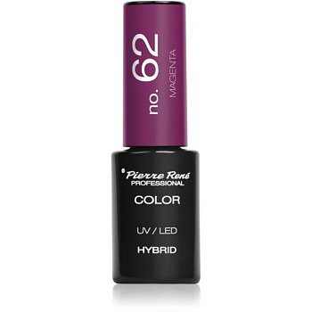 Pierre René Nails Hybrid gelový lak na nehty s použitím UV/LED lampy odstín No. 62 Magenta 6 ml