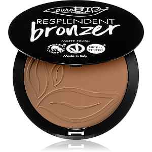 puroBIO Cosmetics Resplendent bronzer s matným efektem odstín 01 Pale Brown 9 g