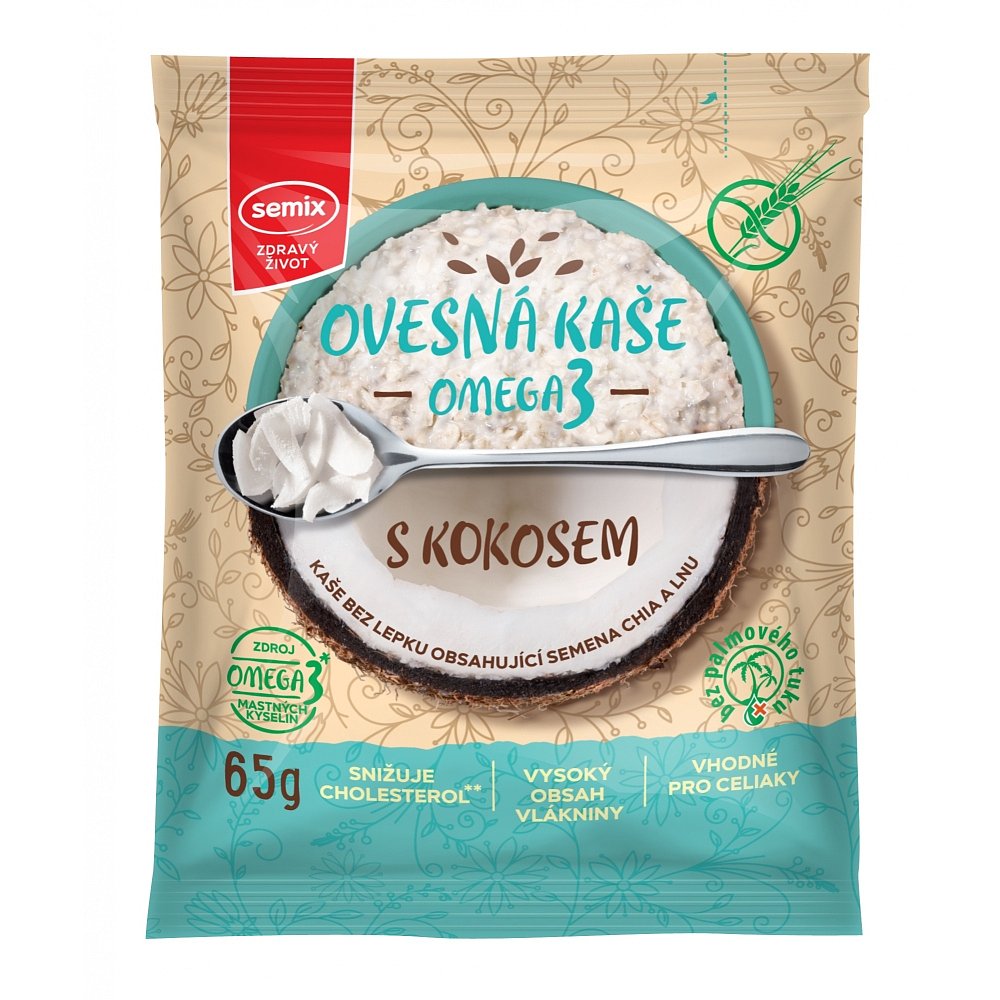 SEMIX Ovesná kaše omega3 S kokosem bez lepku 65 g