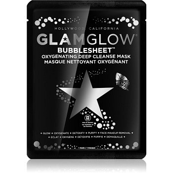Glam Glow Bubblesheet čisticí plátýnková maska s aktivním uhlím pro rozjasnění pleti  1 ks