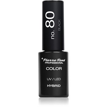 Pierre René Nails Hybrid gelový lak na nehty s použitím UV/LED lampy odstín No. 80 Black 6 ml