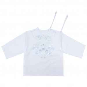 Richelieu Košilka na křest Folk modrá bavlna vel. 56