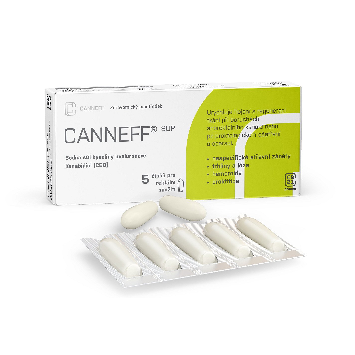 CANNEFF SUP rektální čípky 5 ks